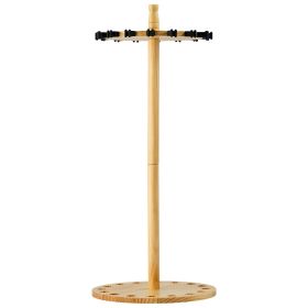 Fishing Rod Holders for 16 Fishing Poles, Wood Round Fishing Rods Rack for Garage Organization and Storage, Floor Stand Space-Saving Equipment